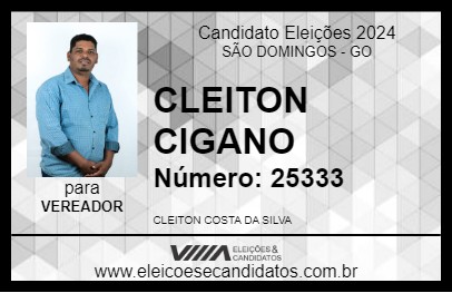 Candidato CLEITON CIGANO 2024 - SÃO DOMINGOS - Eleições