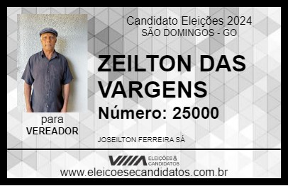 Candidato ZEILTON DAS VARGENS 2024 - SÃO DOMINGOS - Eleições