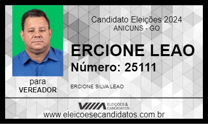 Candidato ERCIONE LEAO 2024 - ANICUNS - Eleições