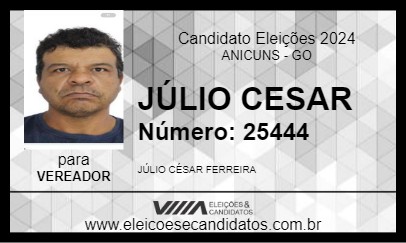 Candidato JÚLIO CESAR 2024 - ANICUNS - Eleições