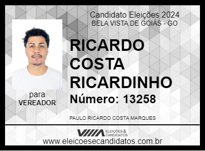 Candidato RICARDO COSTA   RICARDINHO 2024 - BELA VISTA DE GOIÁS - Eleições