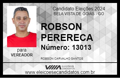 Candidato ROBSON PERERECA 2024 - BELA VISTA DE GOIÁS - Eleições