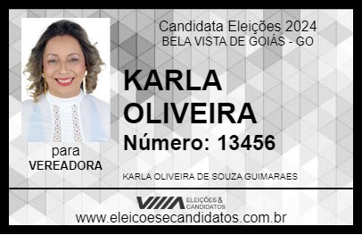 Candidato KARLA OLIVEIRA 2024 - BELA VISTA DE GOIÁS - Eleições