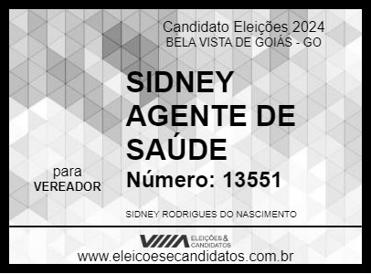 Candidato SIDNEY AGENTE DE SAÚDE 2024 - BELA VISTA DE GOIÁS - Eleições