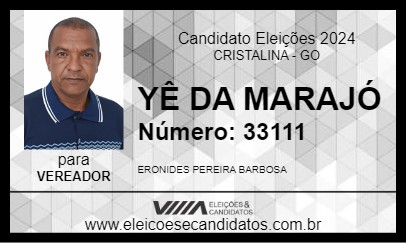 Candidato YÊ DA MARAJÓ 2024 - CRISTALINA - Eleições