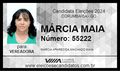 Candidato MÁRCIA MAIA 2024 - CORUMBAÍBA - Eleições