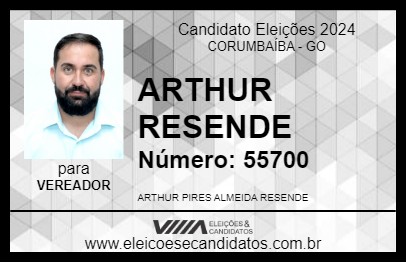 Candidato ARTHUR RESENDE 2024 - CORUMBAÍBA - Eleições