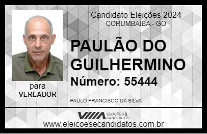 Candidato PAULÃO DO GUILHERMINO 2024 - CORUMBAÍBA - Eleições