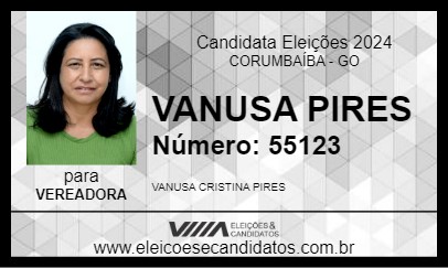 Candidato VANUSA PIRES 2024 - CORUMBAÍBA - Eleições