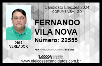 Candidato FERNANDO VILA NOVA 2024 - CORUMBAÍBA - Eleições