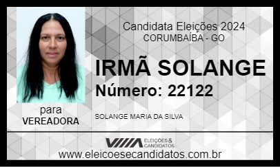 Candidato IRMÃ SOLANGE 2024 - CORUMBAÍBA - Eleições