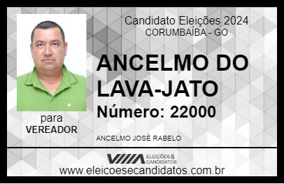 Candidato ANCELMO DO LAVA-JATO 2024 - CORUMBAÍBA - Eleições