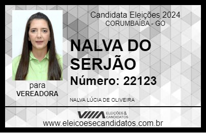 Candidato NALVA DO SERJÃO 2024 - CORUMBAÍBA - Eleições