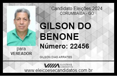 Candidato GILSON DO BENONE 2024 - CORUMBAÍBA - Eleições