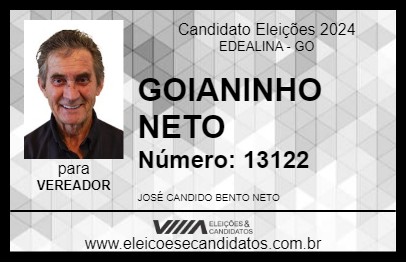 Candidato GOIANINHO NETO 2024 - EDEALINA - Eleições