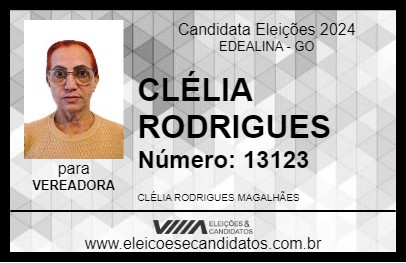 Candidato CLÉLIA RODRIGUES 2024 - EDEALINA - Eleições