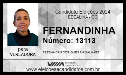 Candidato FERNANDINHA 2024 - EDEALINA - Eleições