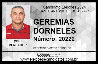 Candidato GEREMIAS DORNELES 2024 - SANTO ANTÔNIO DE GOIÁS - Eleições