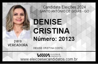 Candidato DENISE CRISTINA 2024 - SANTO ANTÔNIO DE GOIÁS - Eleições