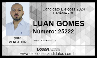 Candidato LUAN GOMES 2024 - LUZIÂNIA - Eleições