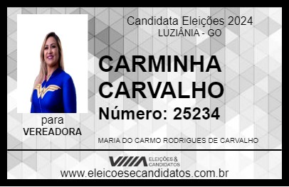 Candidato CARMINHA CARVALHO 2024 - LUZIÂNIA - Eleições