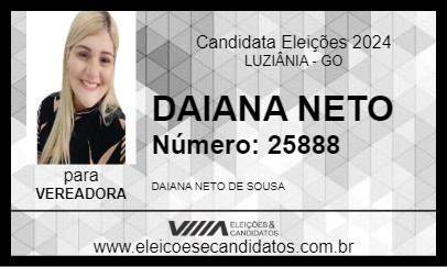 Candidato DAIANA NETO 2024 - LUZIÂNIA - Eleições