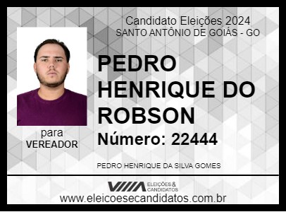 Candidato PEDRO HENRIQUE DO ROBSON 2024 - SANTO ANTÔNIO DE GOIÁS - Eleições