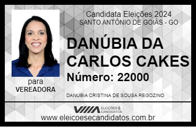 Candidato DANÚBIA DA CARLOS CAKES 2024 - SANTO ANTÔNIO DE GOIÁS - Eleições