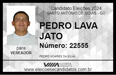 Candidato PEDRO LAVA JATO 2024 - SANTO ANTÔNIO DE GOIÁS - Eleições