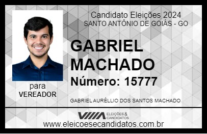 Candidato GABRIEL MACHADO 2024 - SANTO ANTÔNIO DE GOIÁS - Eleições