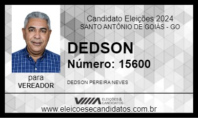 Candidato DEDSON 2024 - SANTO ANTÔNIO DE GOIÁS - Eleições