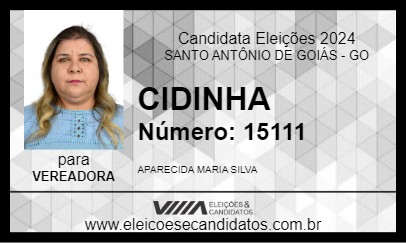 Candidato CIDINHA 2024 - SANTO ANTÔNIO DE GOIÁS - Eleições