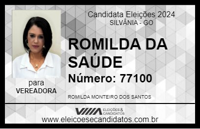 Candidato ROMILDA DA SAÚDE 2024 - SILVÂNIA - Eleições