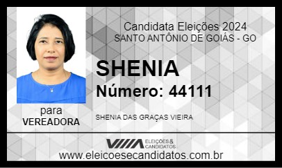 Candidato SHENIA 2024 - SANTO ANTÔNIO DE GOIÁS - Eleições