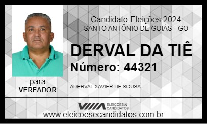 Candidato DERVAL DA TIÊ 2024 - SANTO ANTÔNIO DE GOIÁS - Eleições