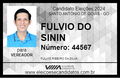 Candidato FULVIO DO SININ 2024 - SANTO ANTÔNIO DE GOIÁS - Eleições