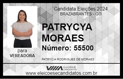 Candidato PATRYCIA MORAES 2024 - BRAZABRANTES - Eleições