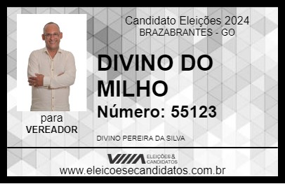 Candidato DIVINO DO MILHO 2024 - BRAZABRANTES - Eleições