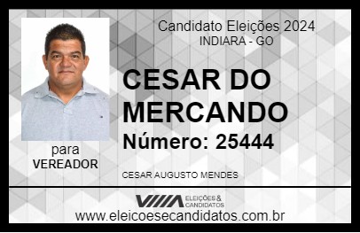 Candidato CESAR DO MERCANDO 2024 - INDIARA - Eleições