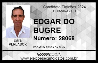 Candidato EDGAR DO BUGRE 2024 - GOIANIRA - Eleições