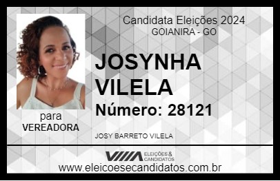 Candidato JOSYNHA VILELA 2024 - GOIANIRA - Eleições