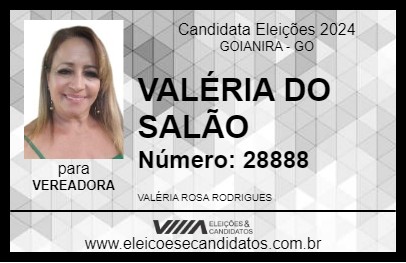 Candidato VALÉRIA DO SALÃO 2024 - GOIANIRA - Eleições