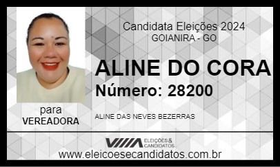 Candidato ALINE DO CORA 2024 - GOIANIRA - Eleições