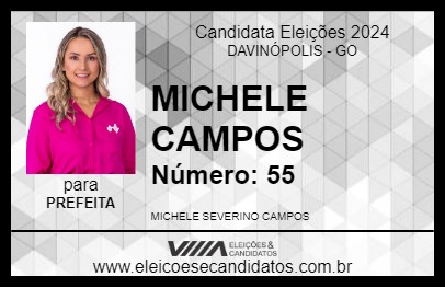 Candidato MICHELLE CAMPOS 2024 - DAVINÓPOLIS - Eleições