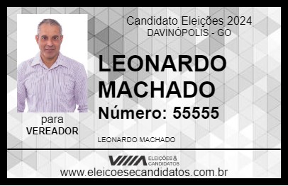 Candidato LEONARDO MACHADO 2024 - DAVINÓPOLIS - Eleições