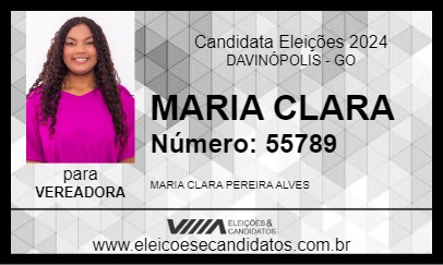 Candidato MARIA CLARA 2024 - DAVINÓPOLIS - Eleições