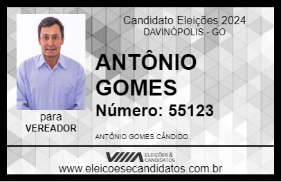 Candidato ANTÔNIO GOMES 2024 - DAVINÓPOLIS - Eleições