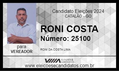 Candidato RONI COSTA 2024 - CATALÃO - Eleições