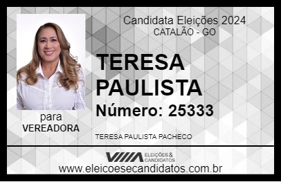 Candidato TERESA PAULISTA 2024 - CATALÃO - Eleições