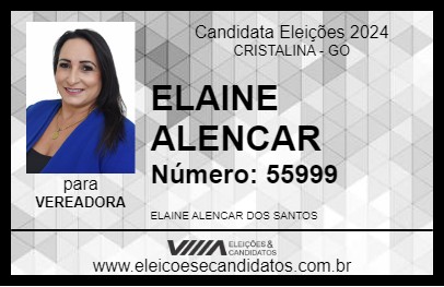 Candidato ELAINE ALENCAR 2024 - CRISTALINA - Eleições